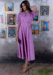 Carnation Pink Flared Midi Dress