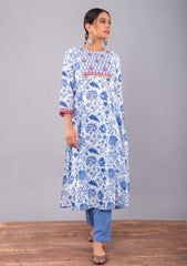 Indigo Floral print A-line Kurta with Pant (Set of 2)