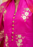 Pink Voile Gota Patti Sharara suit Set (set of 3)