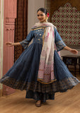 Utsav Blue Anarkali suit Set with Gota Work. (set of 3)