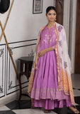 Utsav Rich Lilac Anarkali suit Set with Gota Work. (set of 3)