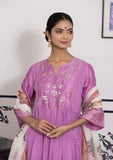 Utsav Rich Lilac Anarkali suit Set with Gota Work. (set of 3)