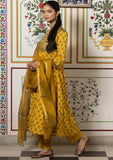 Rang Mustard Flared Kurta with Pant and Dupatta (set of 3)