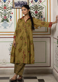 Rang Mehendi Green Comfort Kurta with Pant. (set of 2)
