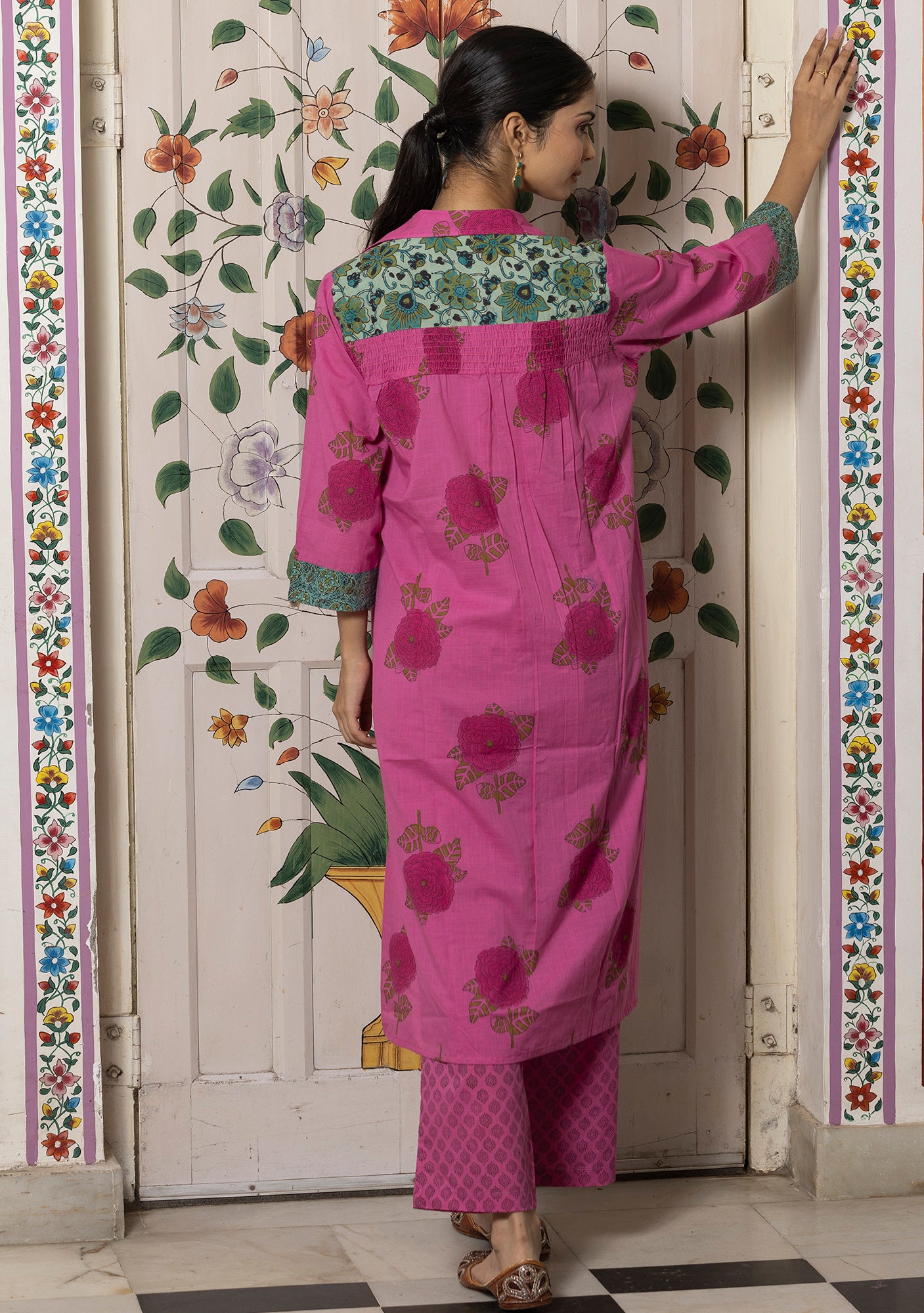 Rang Rani Pink Comfort Kurta with Pant. (set of 2)