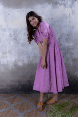 Carnation Pink Flared Midi Dress