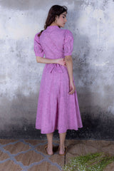 Carnation Pink Flared Midi Dress