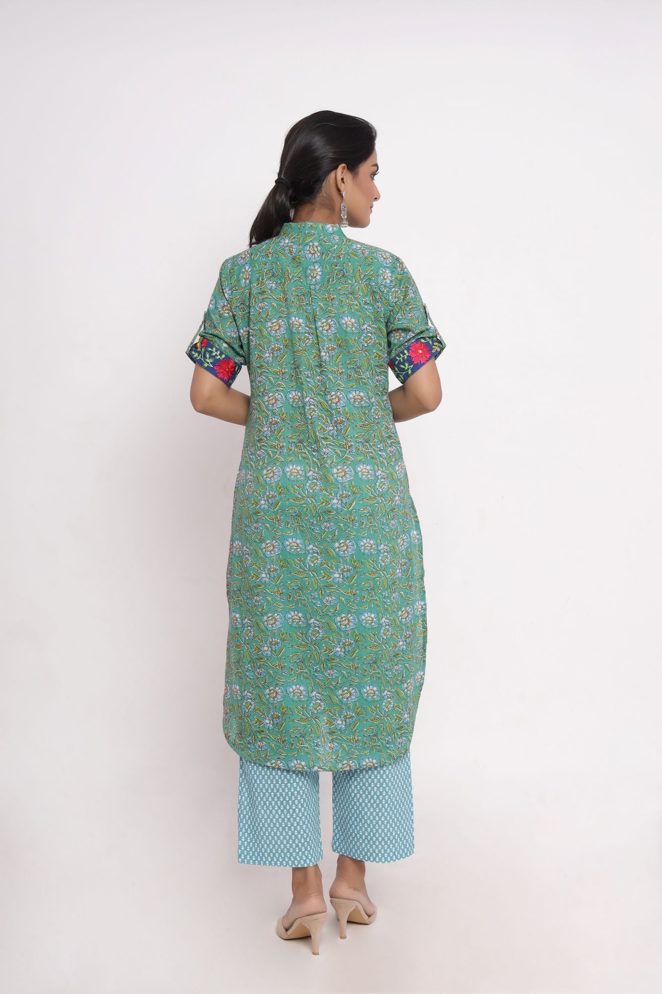 Aqua Green Comfort Kurta with Pant (Set of 2)