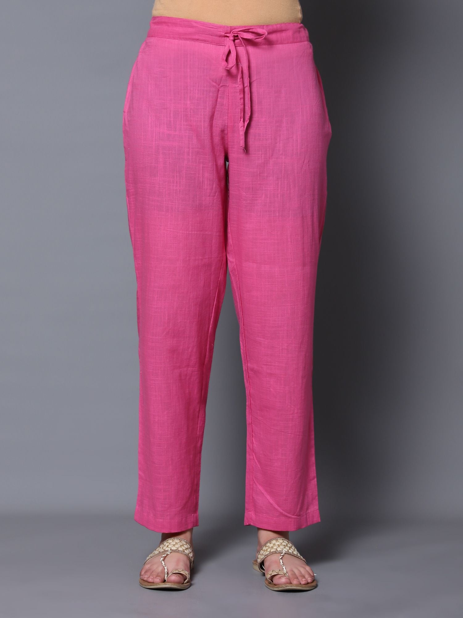 Pink Mughal Jaal Anarkali Kurta with Pant (Set of 2)