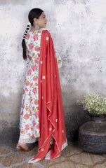 Baby Blue Anarkali Kurta with Palazzo & Dupatta (Set of 3)