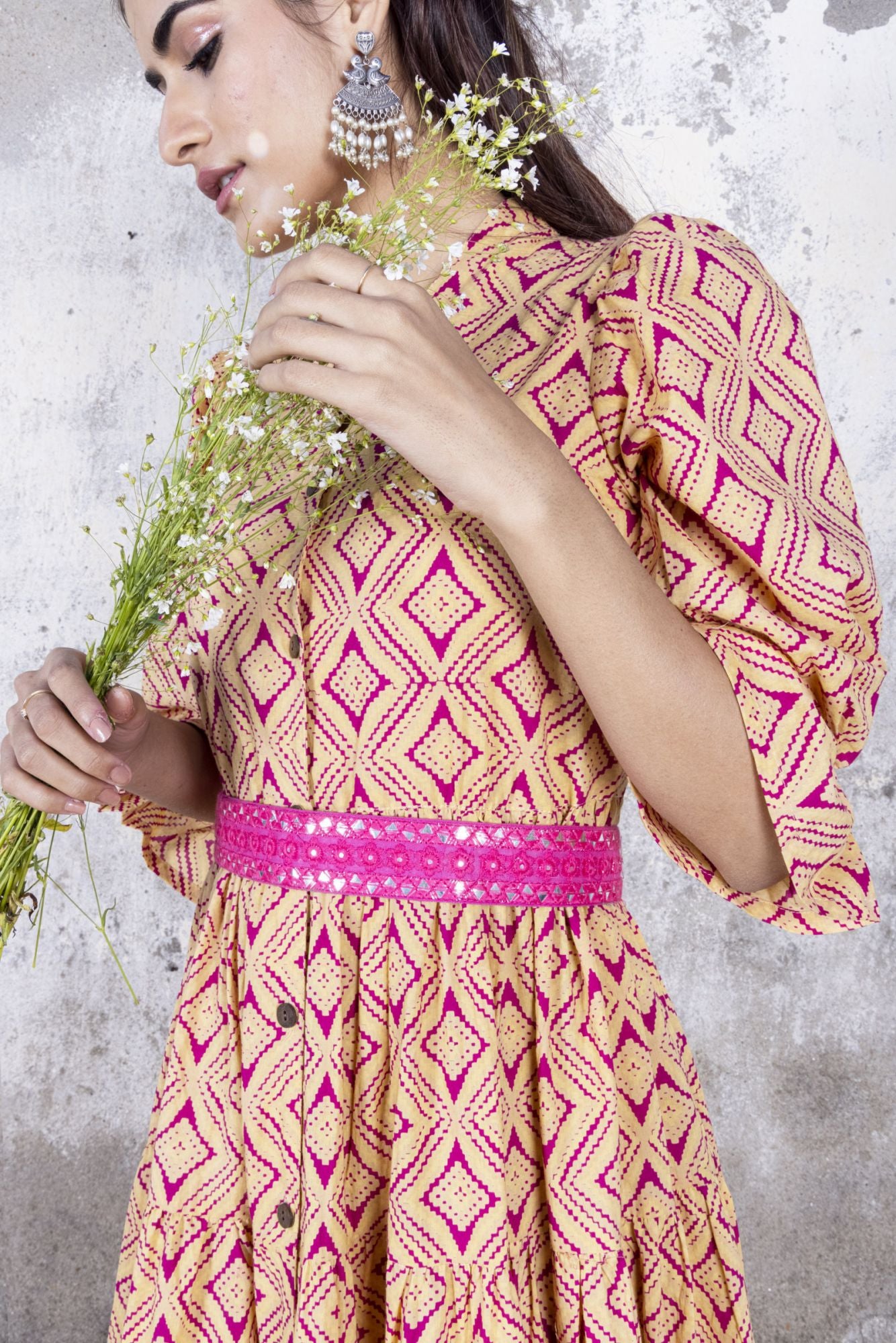 Red Sand Tired Maxi Dress with Belt