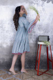 Teal Small Booti Printed Short Dress