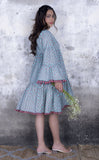 Teal Small Booti Printed Short Dress