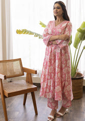 Rose pink Sanganeri Print Co-Ord set (set of 2)