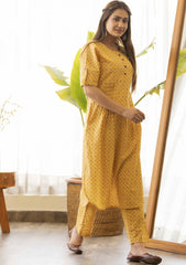 Gold Yellow Discharge Print Co-Ord (set of 2)
