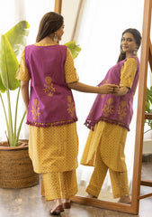 Gold Yellow Co-Ord Set with Jacket (set of 3)