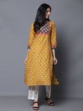 Yellow Booti Print Kurta with Pant (Set of 2)